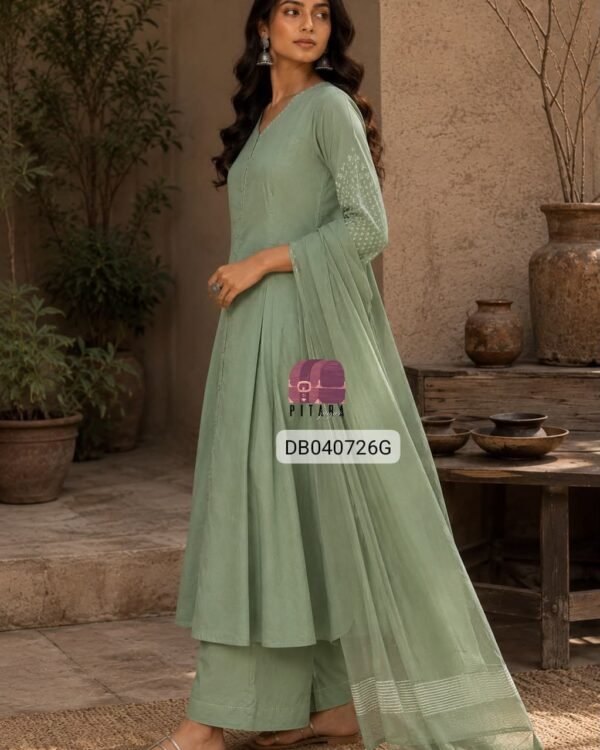 Premium fine cotton kurta with kantha