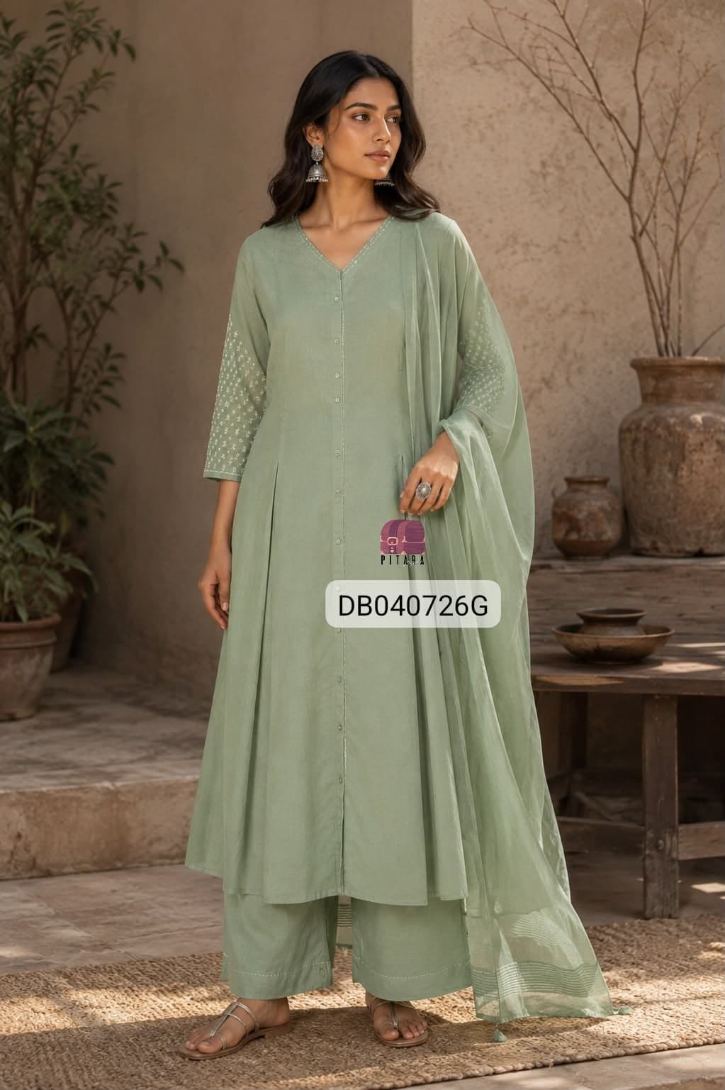 Premium fine cotton kurta with kantha 5 Premium fine cotton kurta with kantha - Image 5