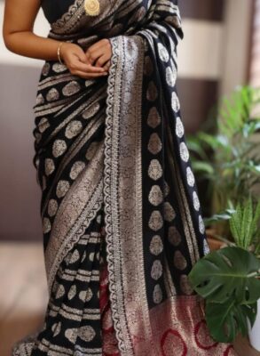 Pure georgette silk saree