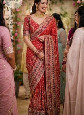 Pure satin crepe silk saree