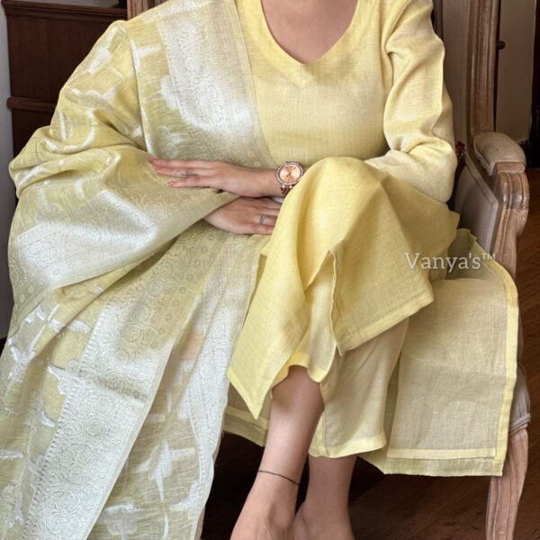 Pure banarsi tissue shimmer touch silk kurti