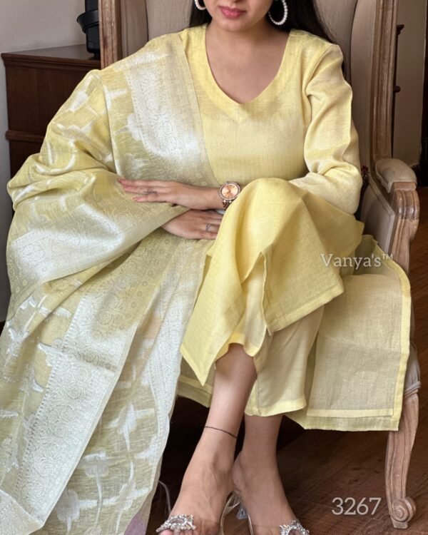 Pure banarsi tissue shimmer touch silk kurti