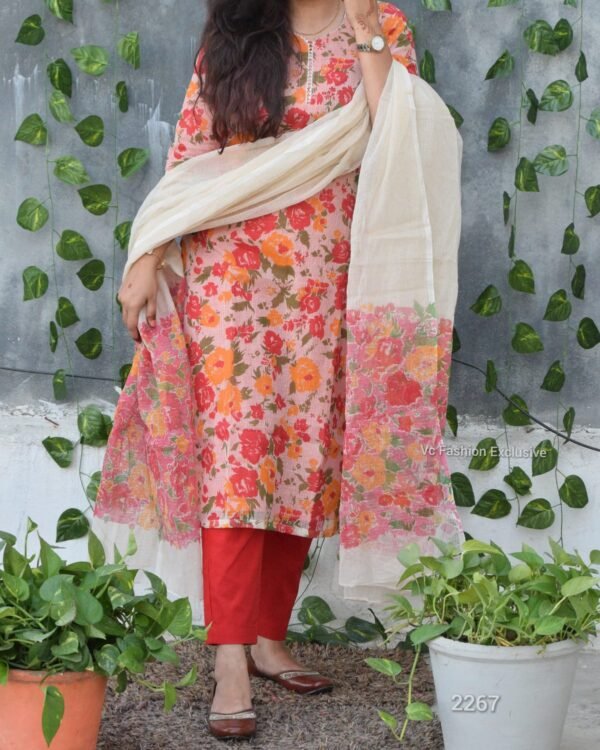 Kota Doria hand block Kurti