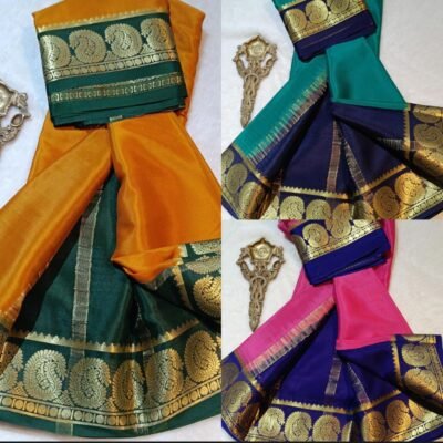 Pure crepe Mysore silk sarees