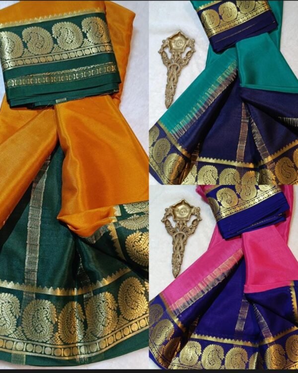 Pure crepe Mysore silk sarees