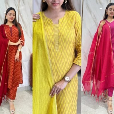 Handloom South cotton ikkat weaving kurti