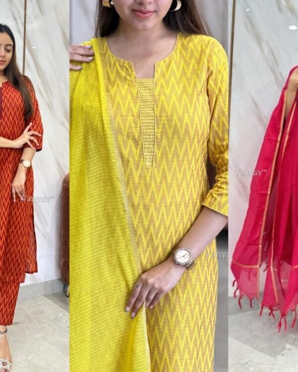 Handloom South cotton ikkat weaving kurti