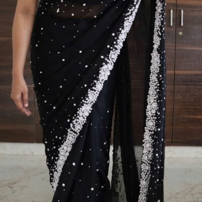 Handwork on Luxurious Pure organza silk sarees