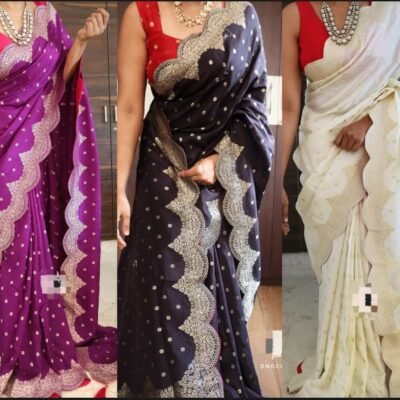 Pure munga satin silk saree