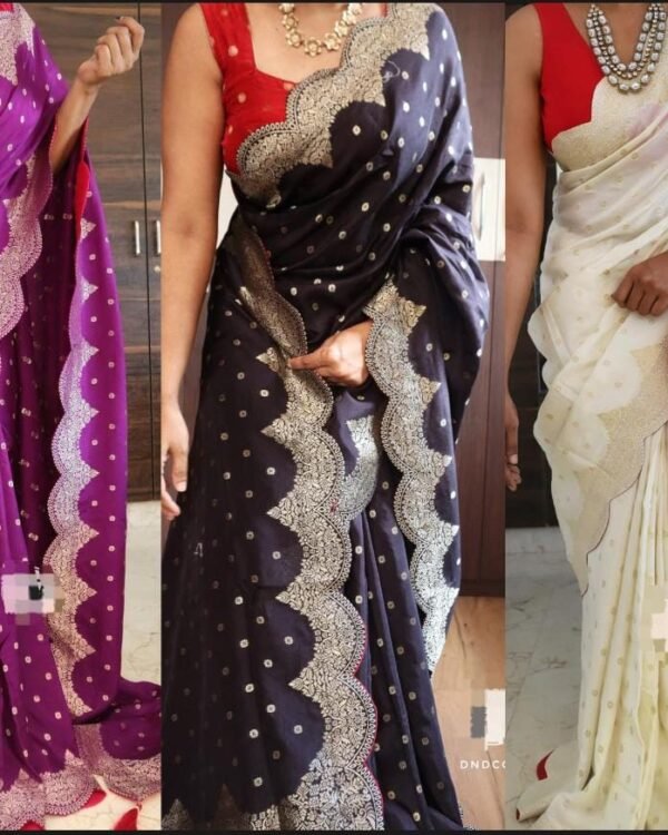 Pure munga satin silk saree