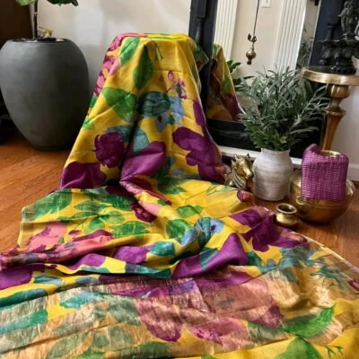 Pure handloom tussar silk saree