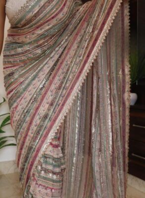 Stunning handloom georgette silk sarees