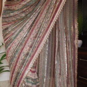 Stunning handloom georgette silk sarees