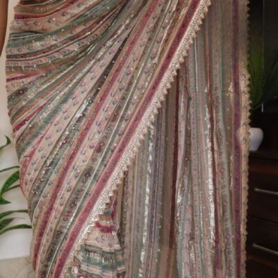 Stunning handloom georgette silk sarees