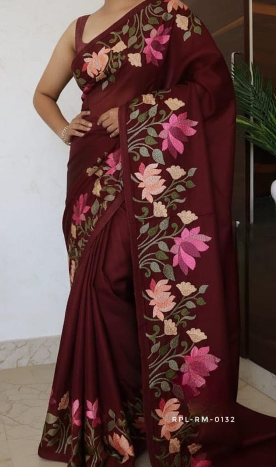 Beautiful satin silk saree 2 Beautiful satin silk saree