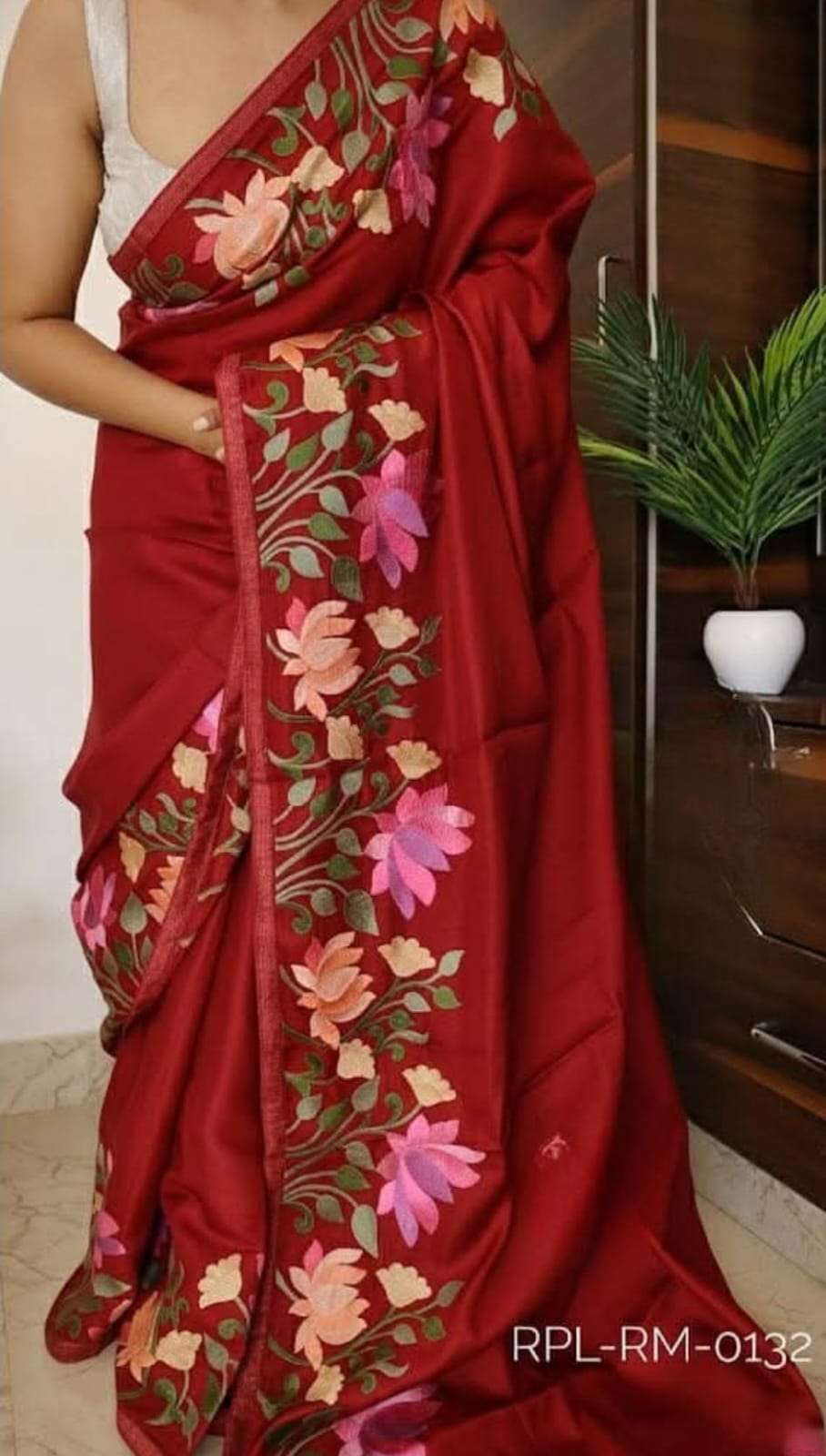 Beautiful satin silk saree 8 Beautiful satin silk saree