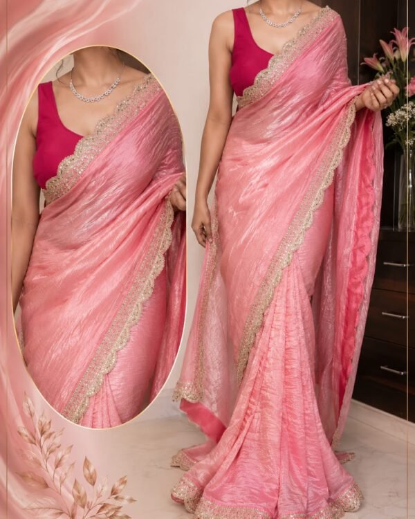 Crushed tissue silk saree Where To Buy A Party Wear Silk Saree