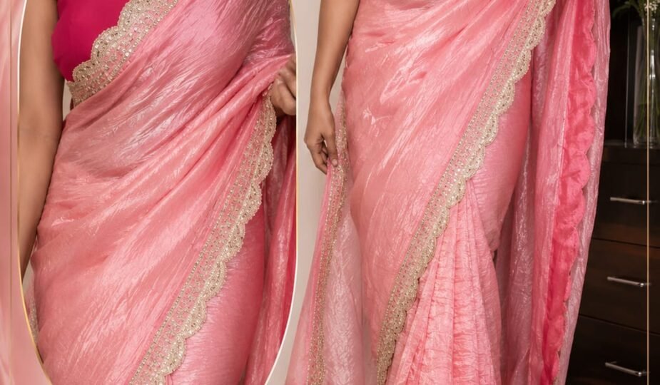 Crushed tissue silk saree Where To Buy A Party Wear Silk Saree