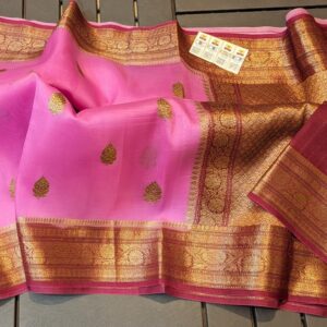 Exclusive Pure Handloom Kora Banarasi Silk