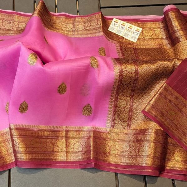 Exclusive Pure Handloom Kora Banarasi Silk