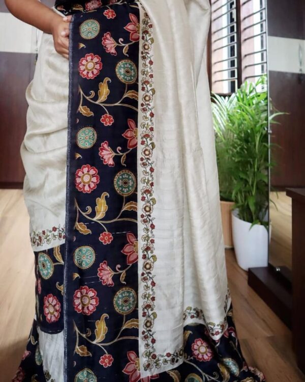 Kalamkari pure tussar silk saree