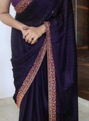 Pure chiffon silk saree