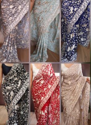 Pure crepe silk sarees