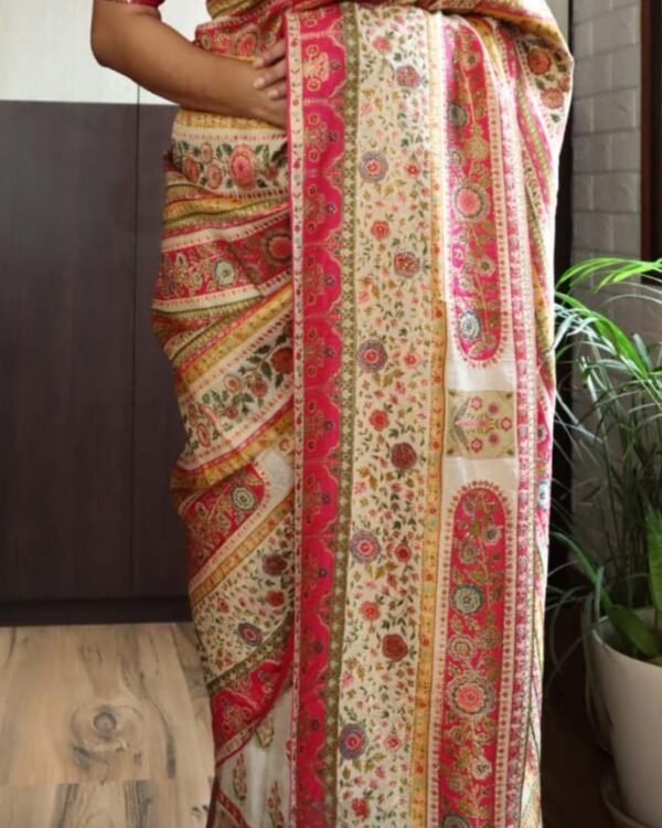 Pure kani silk saree with Swarovski handwork