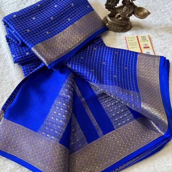 Checks pattern mysore silk saree
