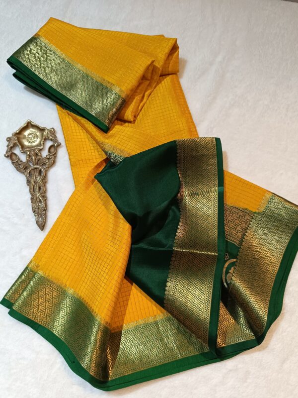 Pure crepe Mysore silk sarees - Image 7