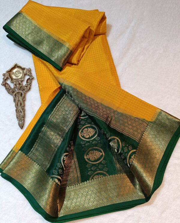 Pure crepe Mysore silk sarees - Image 8