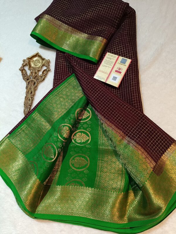 Pure crepe Mysore silk sarees - Image 3