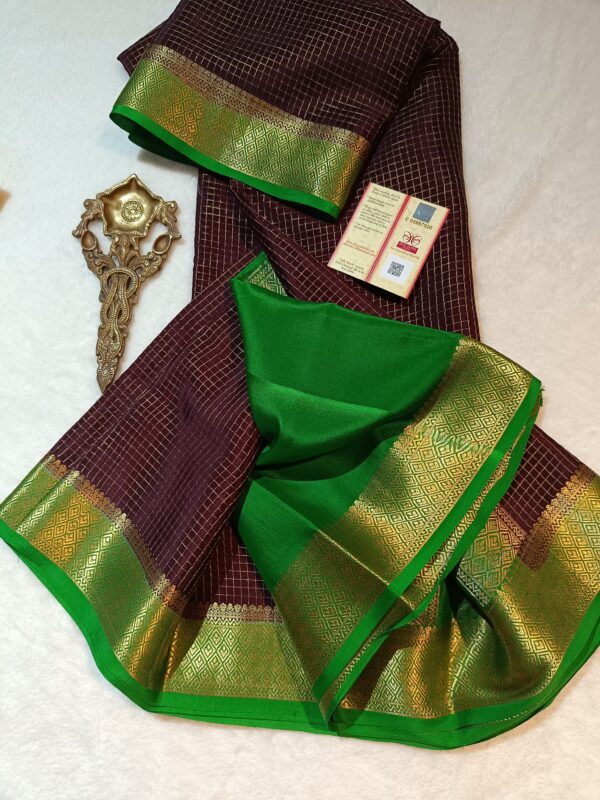 Pure crepe Mysore silk sarees - Image 4