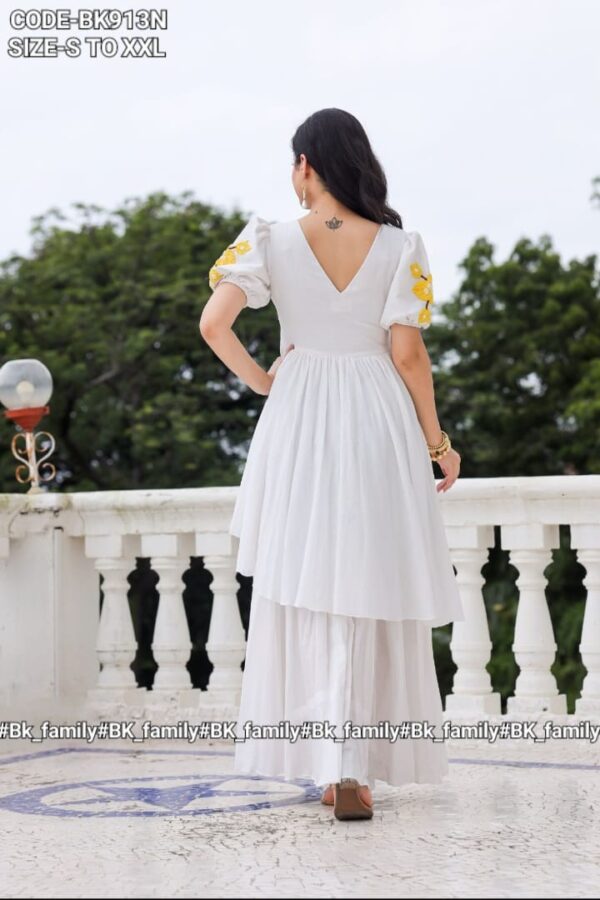 White Marigold Long Frock - Image 2