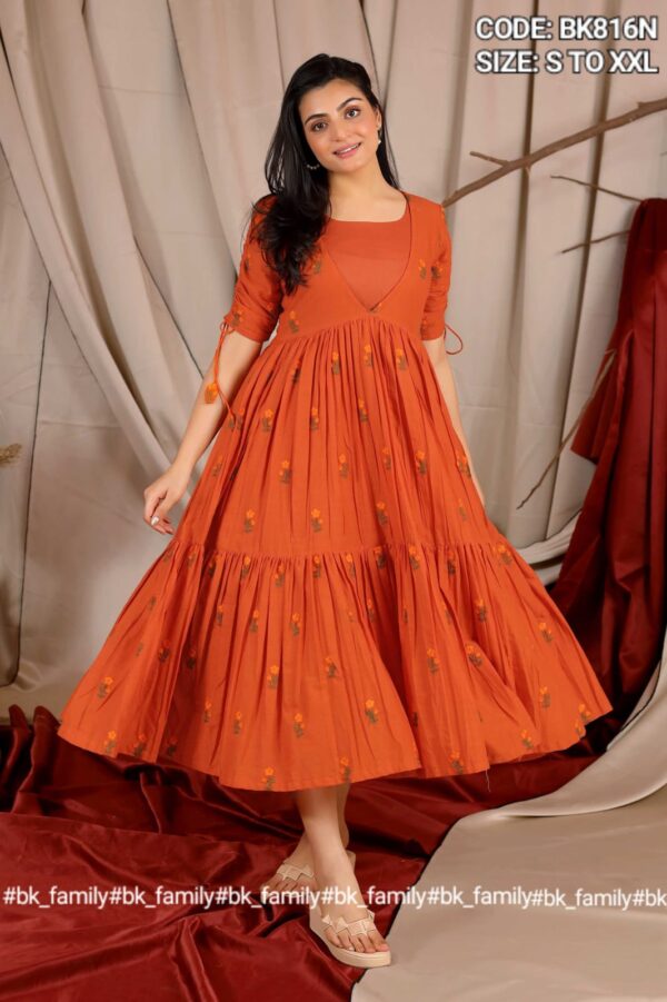 Tangerine Summer Midi Dress in Yam - Image 5