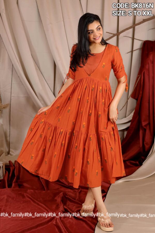 Tangerine Summer Midi Dress in Yam - Image 3