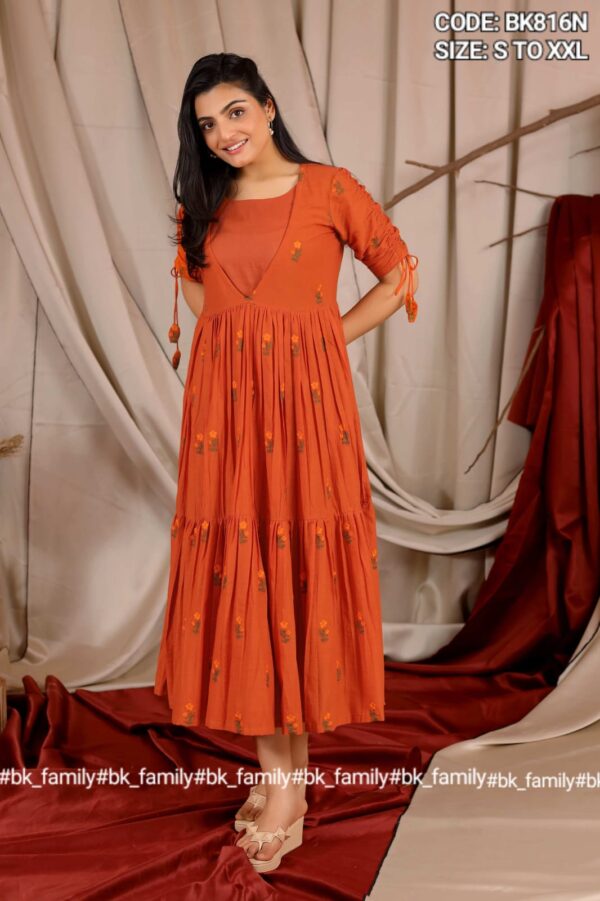 Tangerine Summer Midi Dress in Yam - Image 2