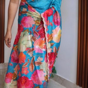 Tussar saree in vibrant colours with delicate sequin and cutdana hand embroidery