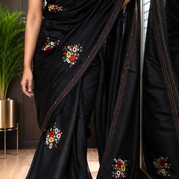 Beautiful kashmiri handwork embroidery saree