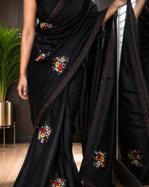 Beautiful kashmiri handwork embroidery saree