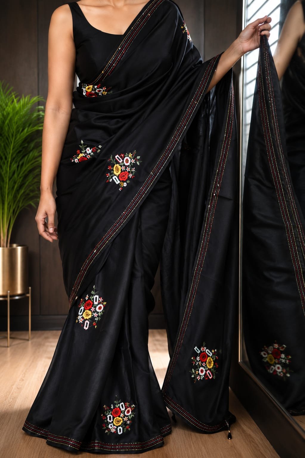 Beautiful kashmiri handwork embroidery saree 1 Beautiful kashmiri handwork embroidery saree