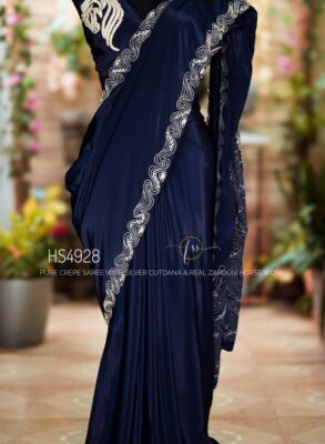 Cocktail collections Pure Crepe Silk Saree