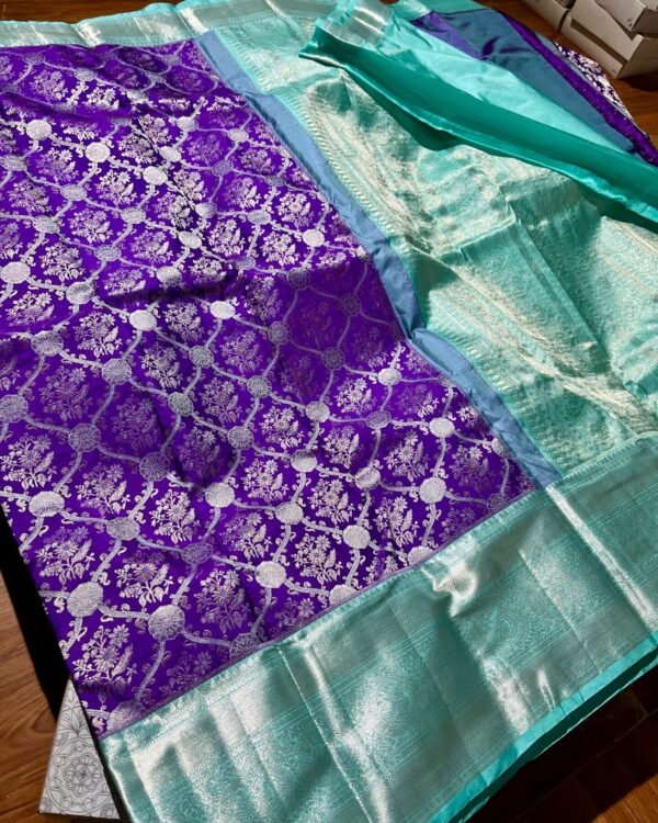 Pure kanchipattu tissue floral brocade designs