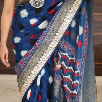 Pure munga crepe silk sarees with gotapatti