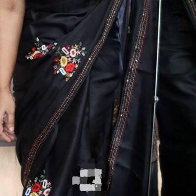 Beautiful kashmiri handwork embroidery saree