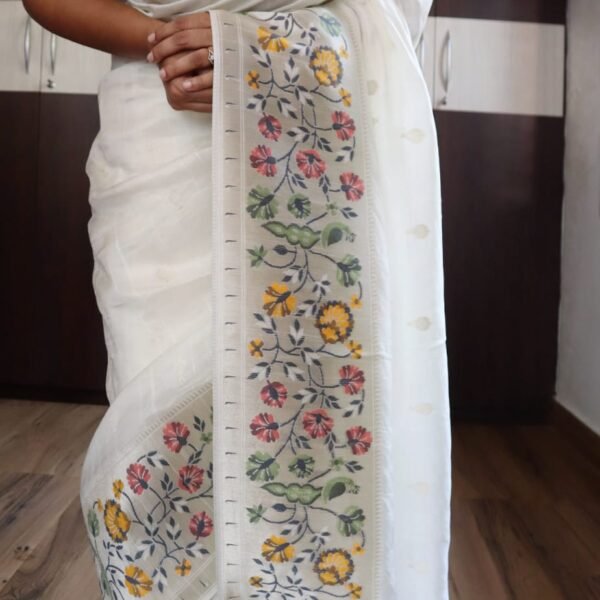 Pure tussar silk sarees in silver zari