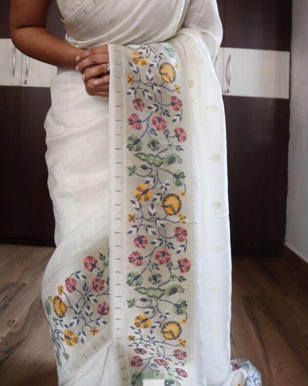 Pure tussar silk sarees in silver zari