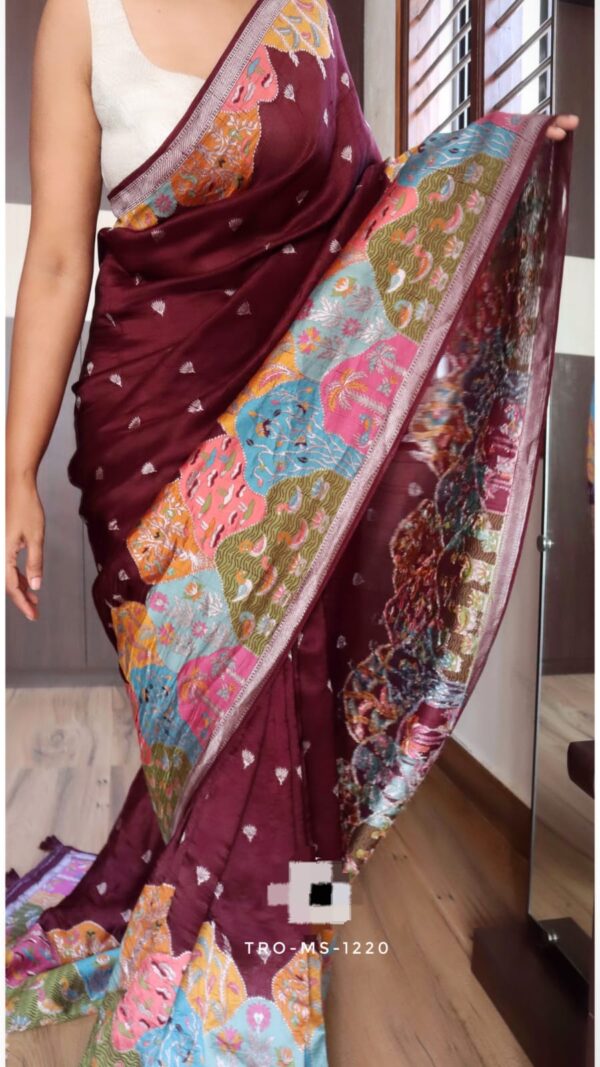 Pure tussar silk sarees in silver zari