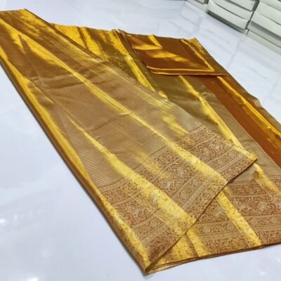 New Pure kanchipattu gold and silver jari