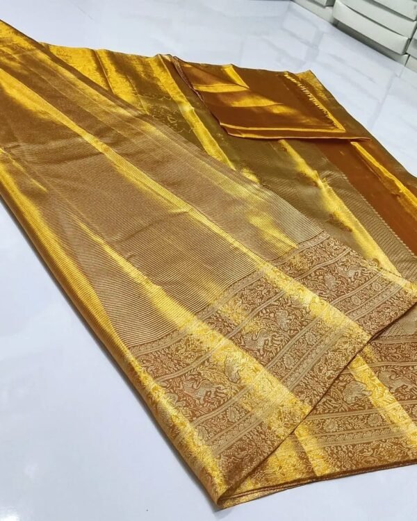New Pure kanchipattu gold and silver jari